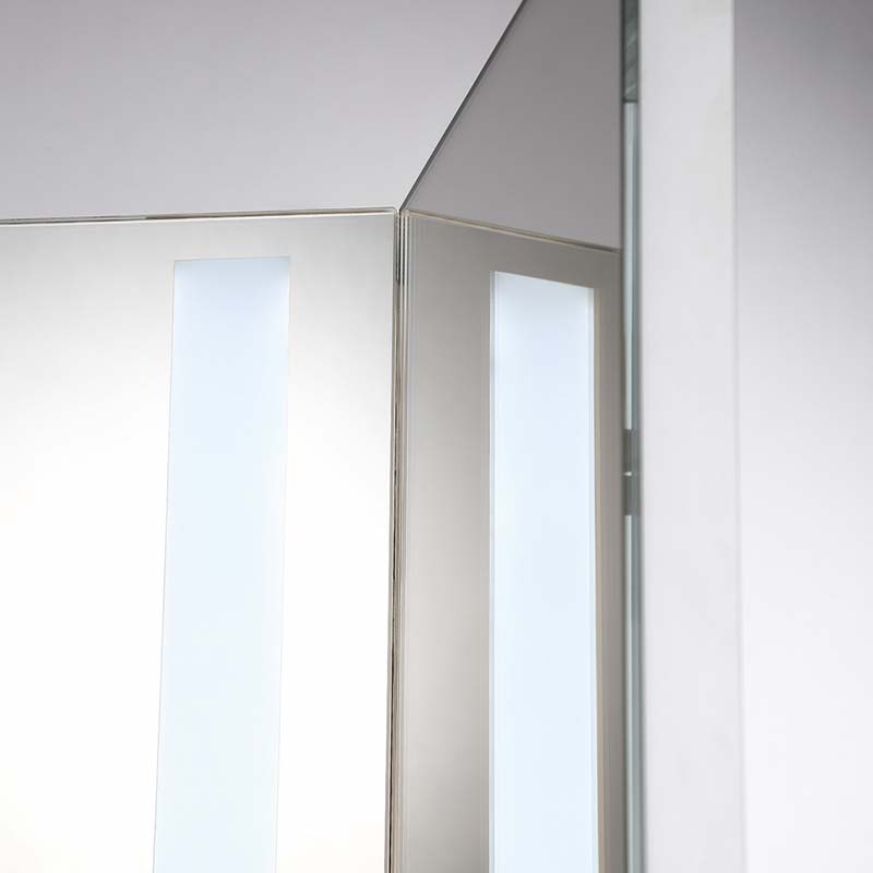 folding vanity mirror with lights