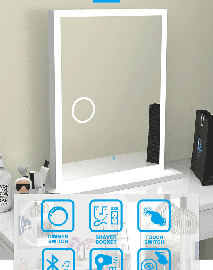 Magnifying led mirror