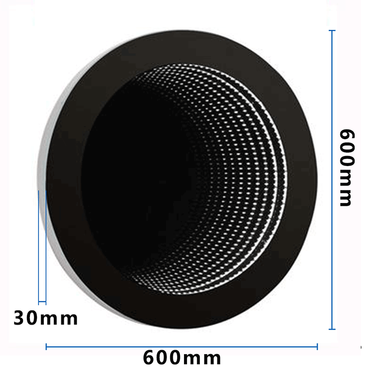 Round infinity led mirror