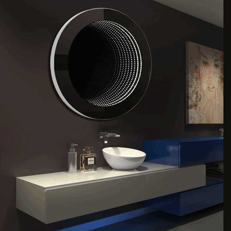 Liteharbor Circular LED Lighted Infinity 3D Mirror- Liteharbor