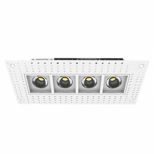 Pressable Trimless Modular LED Recessed Multiple Downlight with 4 Heads