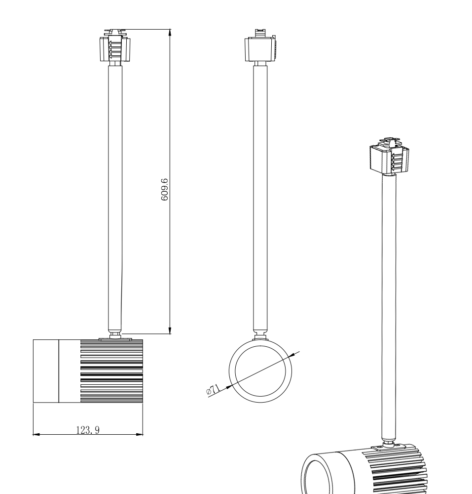 J/H/L Track Combined COB LED Track System Track Light Kitchen Lighting - Image 2