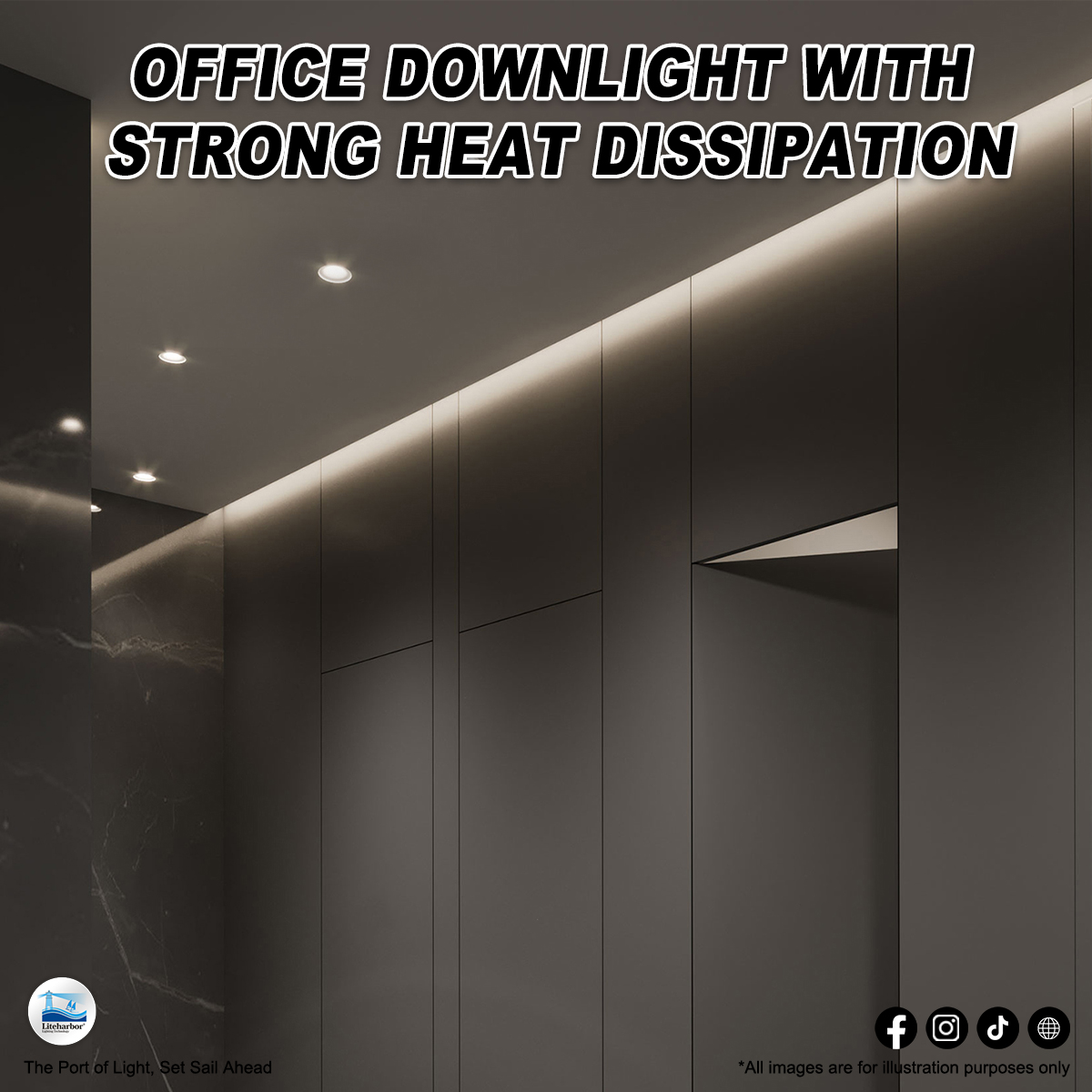 Heat-Resistant Downlights for Commercial Offices