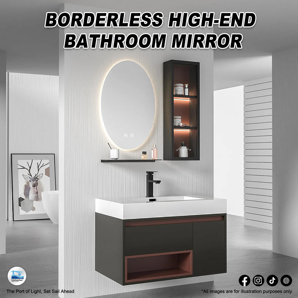 Define your space with a mirror luminous edge