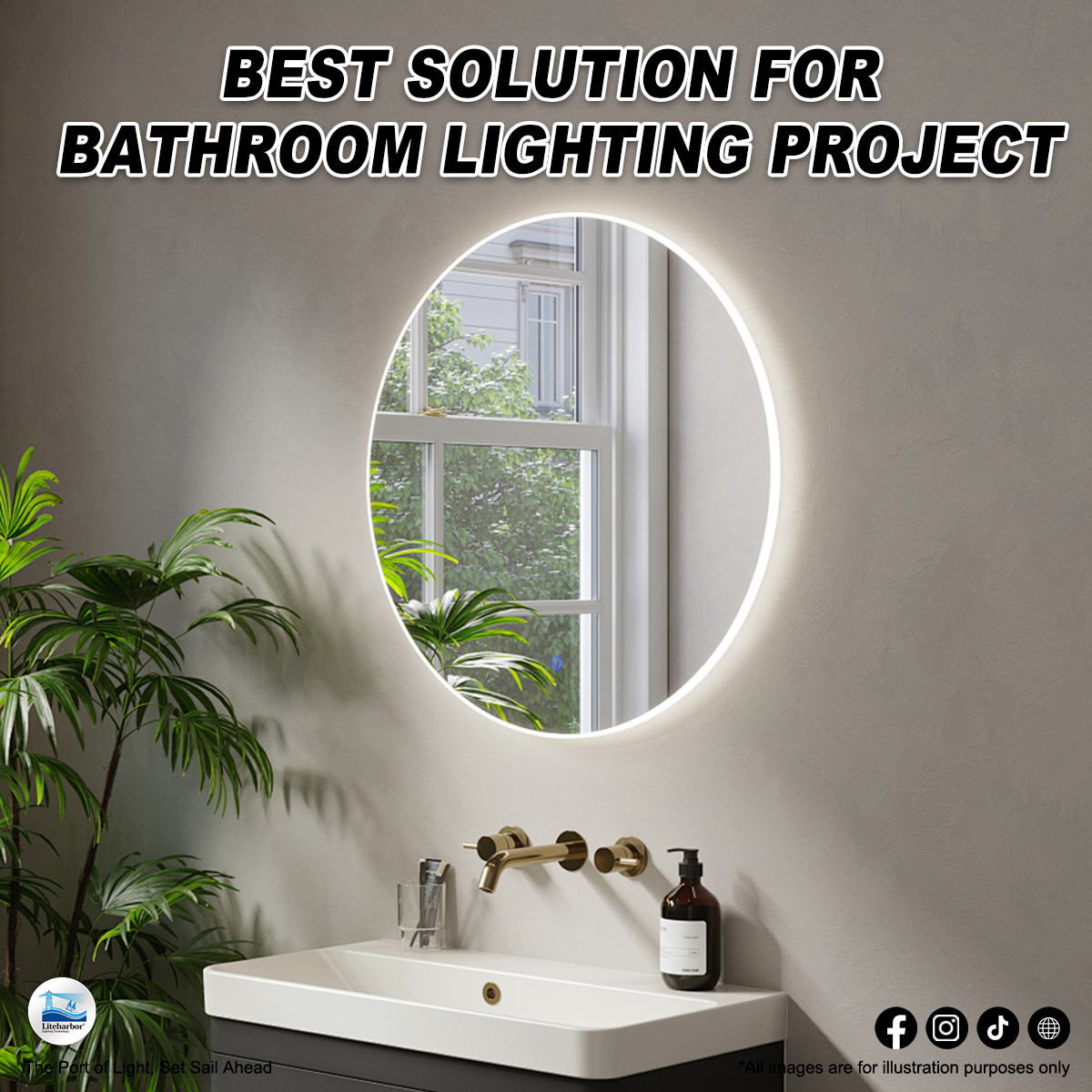 Graceful Silky Gentle Glow Bathroom Makeup Mirror Light