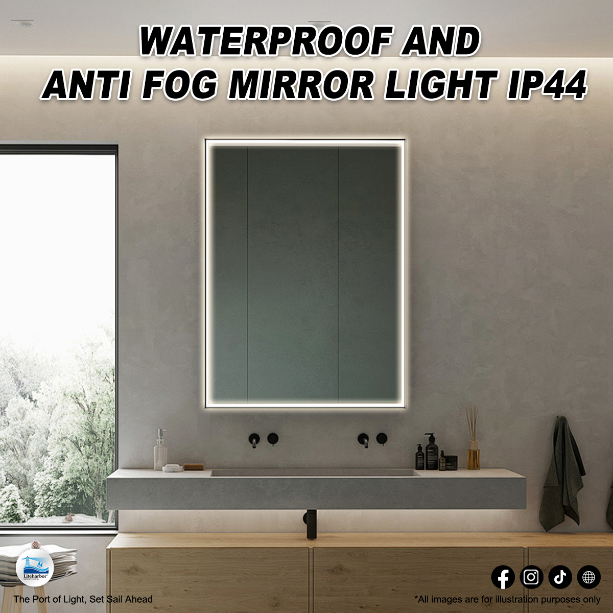 Classy Smooth Glow Wall-Mounted Bathroom Mirror Light